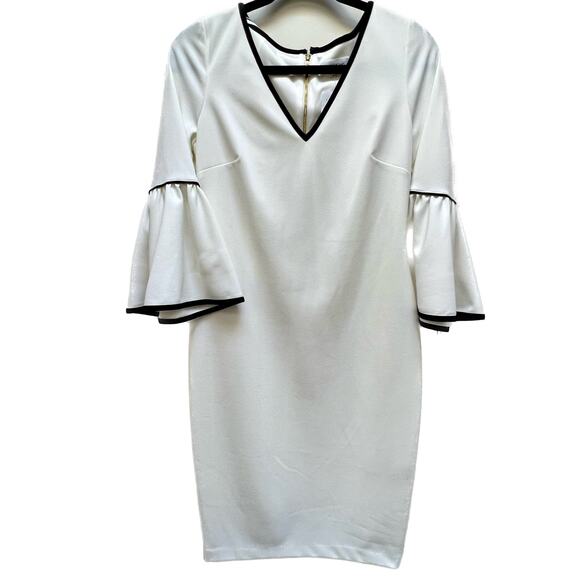 Calvin Klein White Sheath Dress Size 6 NEW - Picture 1 of 8